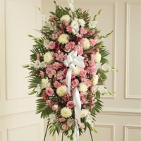 pink & White Sympathy Standing Spray